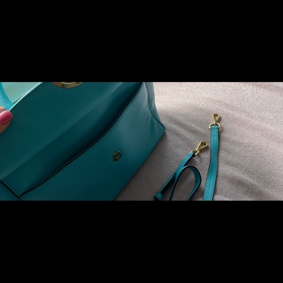 Michael Kors Hudson Aqua Marine Satchel Bag - Picture 7 of 9